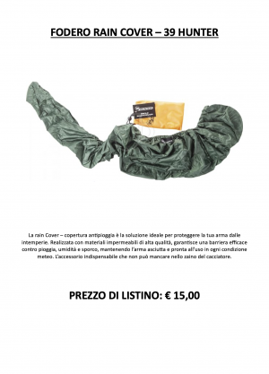 39HUNTER - FODERO RAIN COVER PARAPIOGGIA X ARMA LUNGA