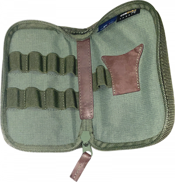 Delfiero Porta Strozzatori In Cordura E Cuoio – 6 Alloggi, Tasche Per Documenti, Chiave Di Serraggio, Made In Italy