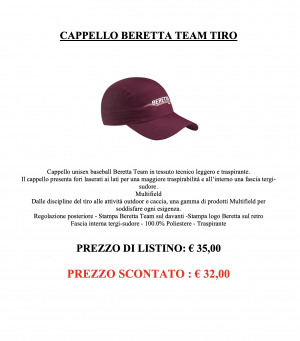 Beretta - Cappellino Beretta Team cordovan spirit